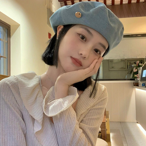 Women's Summer Jeans Bucket Hat Korean Version Versatile Face-Smaller Artist Hat Large Circumference Hat Instagram Trendy