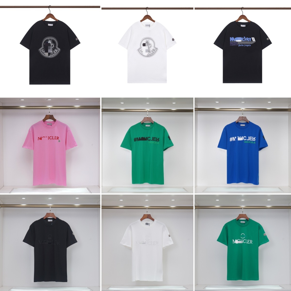 顶级正确版新款mon潮牌圆领印花刺绣logo短袖T恤男士夏季休闲跨境