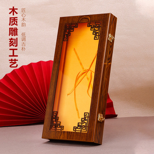 Cynomorium herbal medicine wooden box isinglass shark fin cistanche deserticola antler ginseng packaging box gift box empty box wholesale