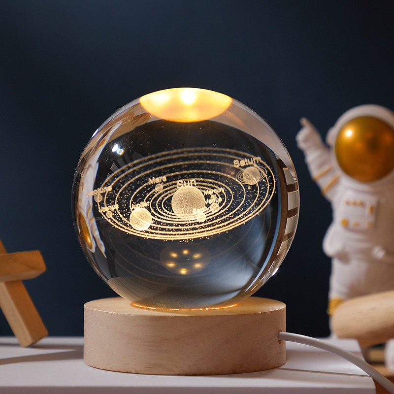 星空テーブルランプ、銀河クリスタルボール、ナイトライト、デスクトップ装飾品、高級感のある誕生日プレゼント、中秋節の贈り物|undefined