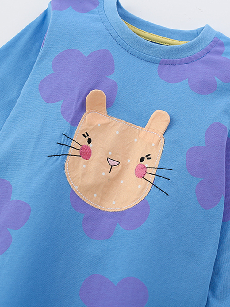 Malwee niñas transfronterizas de otoño y invierno nuevos niños europeos y estadounidenses de cuello redondo manga larga cintura elástica set infantil