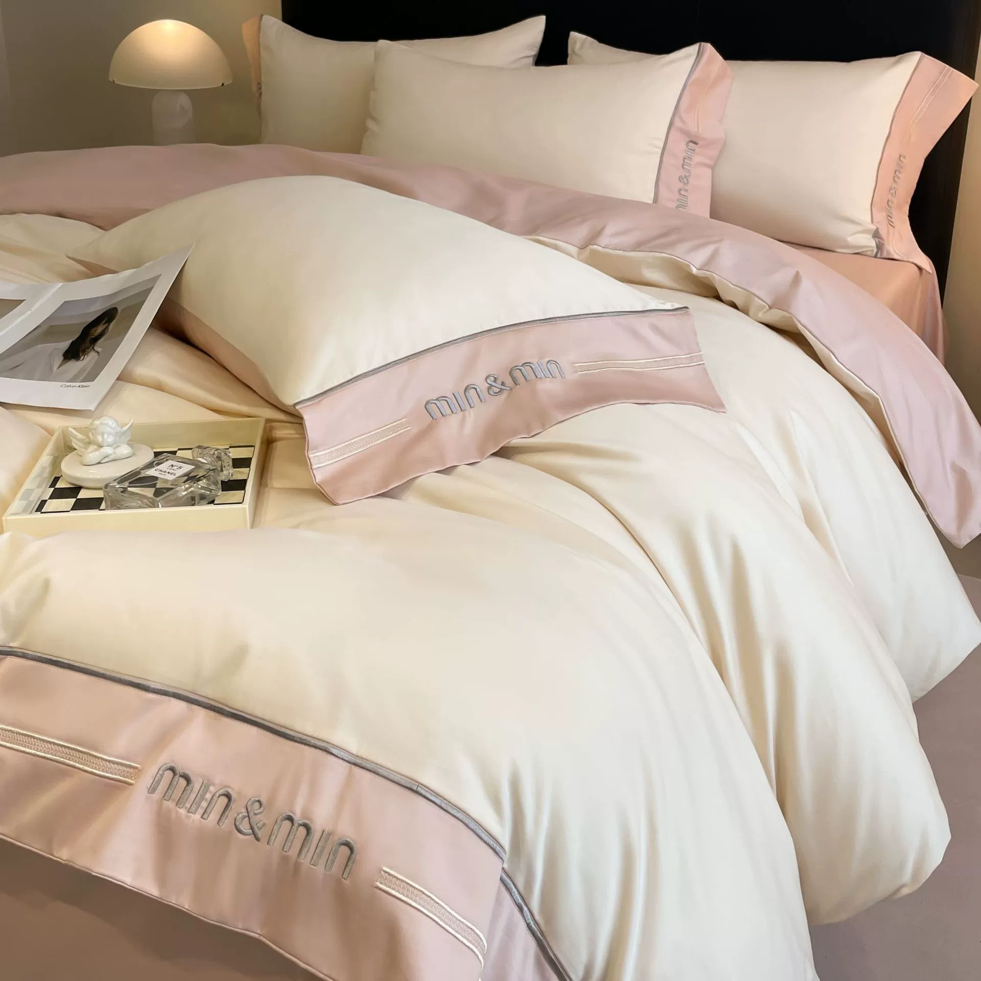 Высококачественный 120 длинных хлопчатобумажных кроватей набор из четырех частей хлопчатобумажные вышитые простыни набор из трех частей