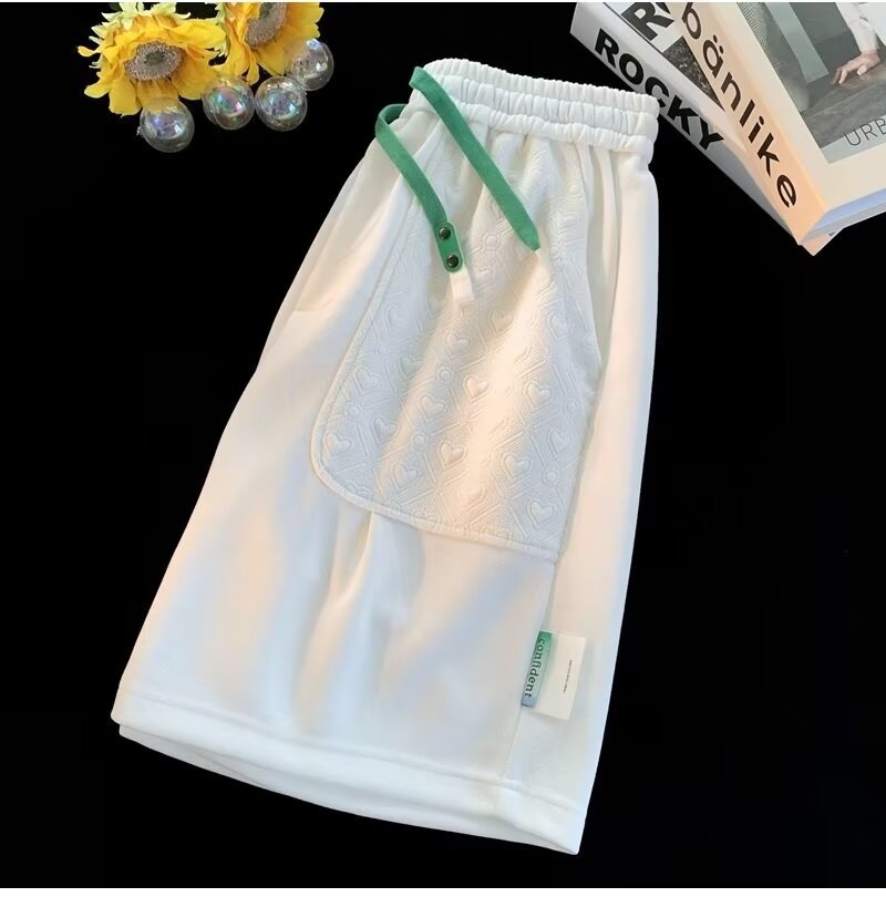 Hong Kong Style Heart Pattern Short Sleeve Shorts Set Couples_voghion.com