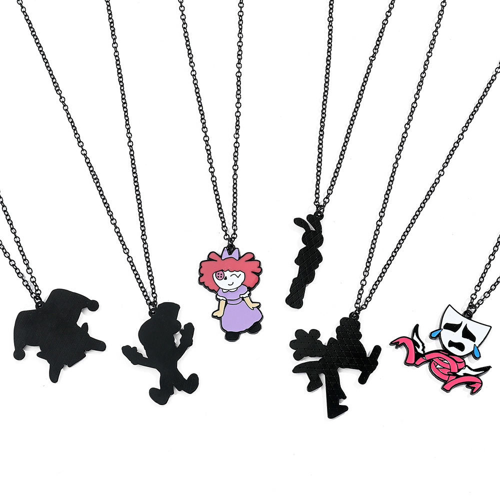 Transfronterizo Temu comedia europea y americana anime magia digital circo pomni collar llavero colgante joyería