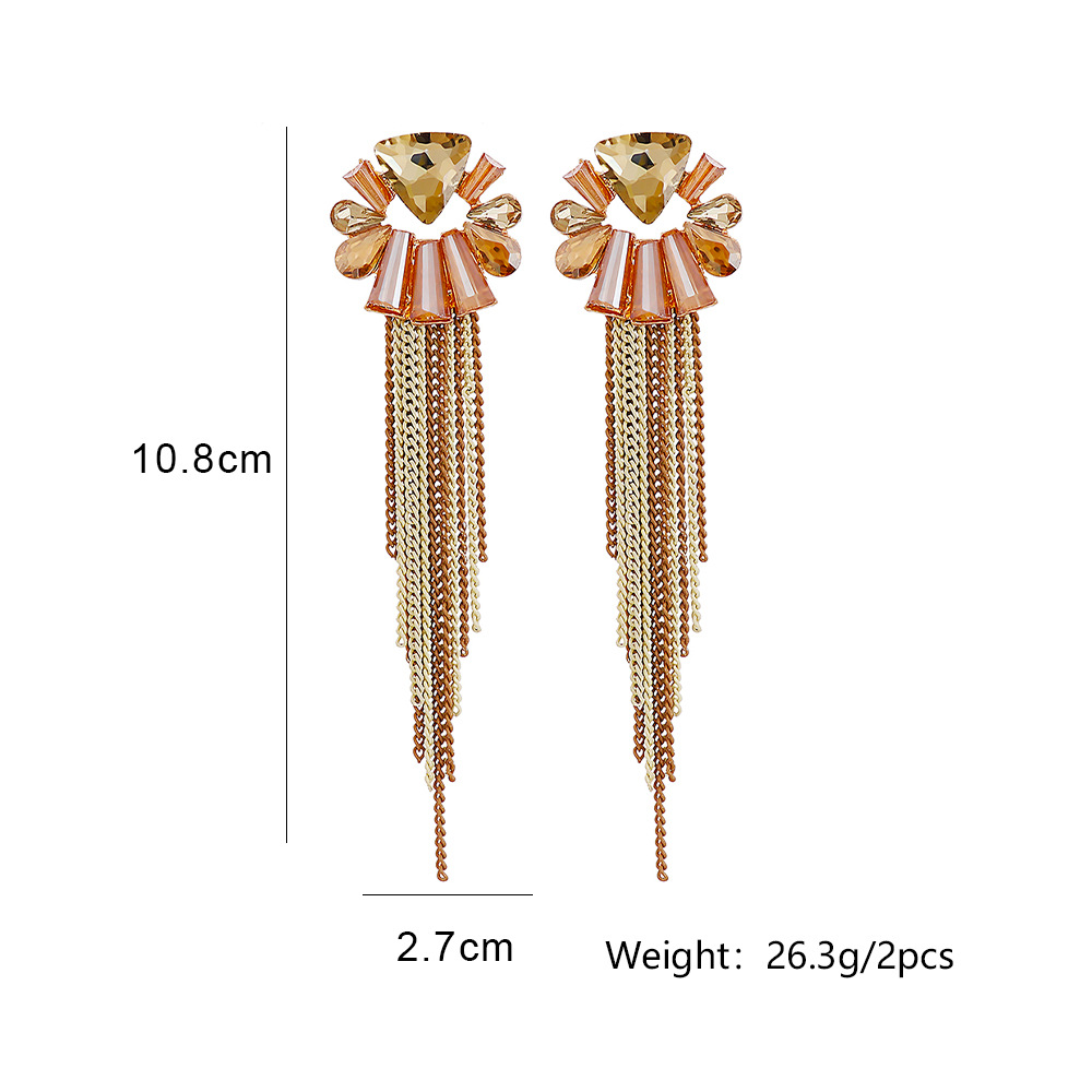 Boucles D&#39;oreilles Géométriques À La Mode Boucles D&#39;oreilles En Alliage À Glands Longs Pour Femmes En Gros display picture 1