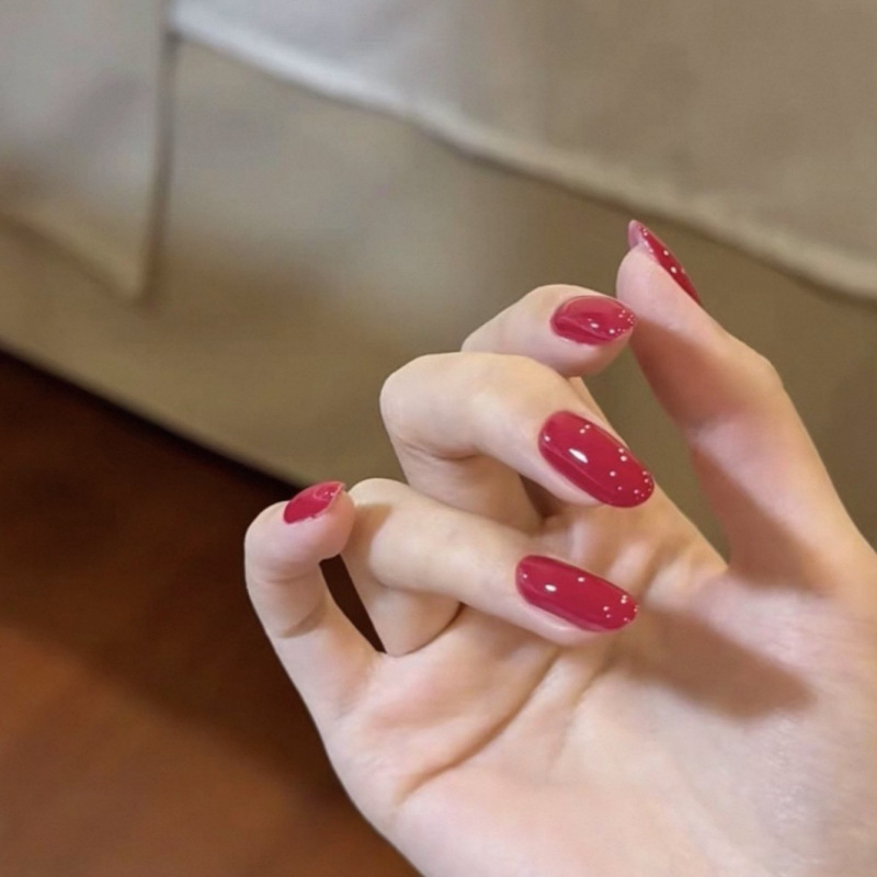 Colorful Her - [Dragon Fruit] Rina Kojima Style Cat Eye Nail Art Wholesale Versatile Red Color That Brightens the Complexion Press-On Nails