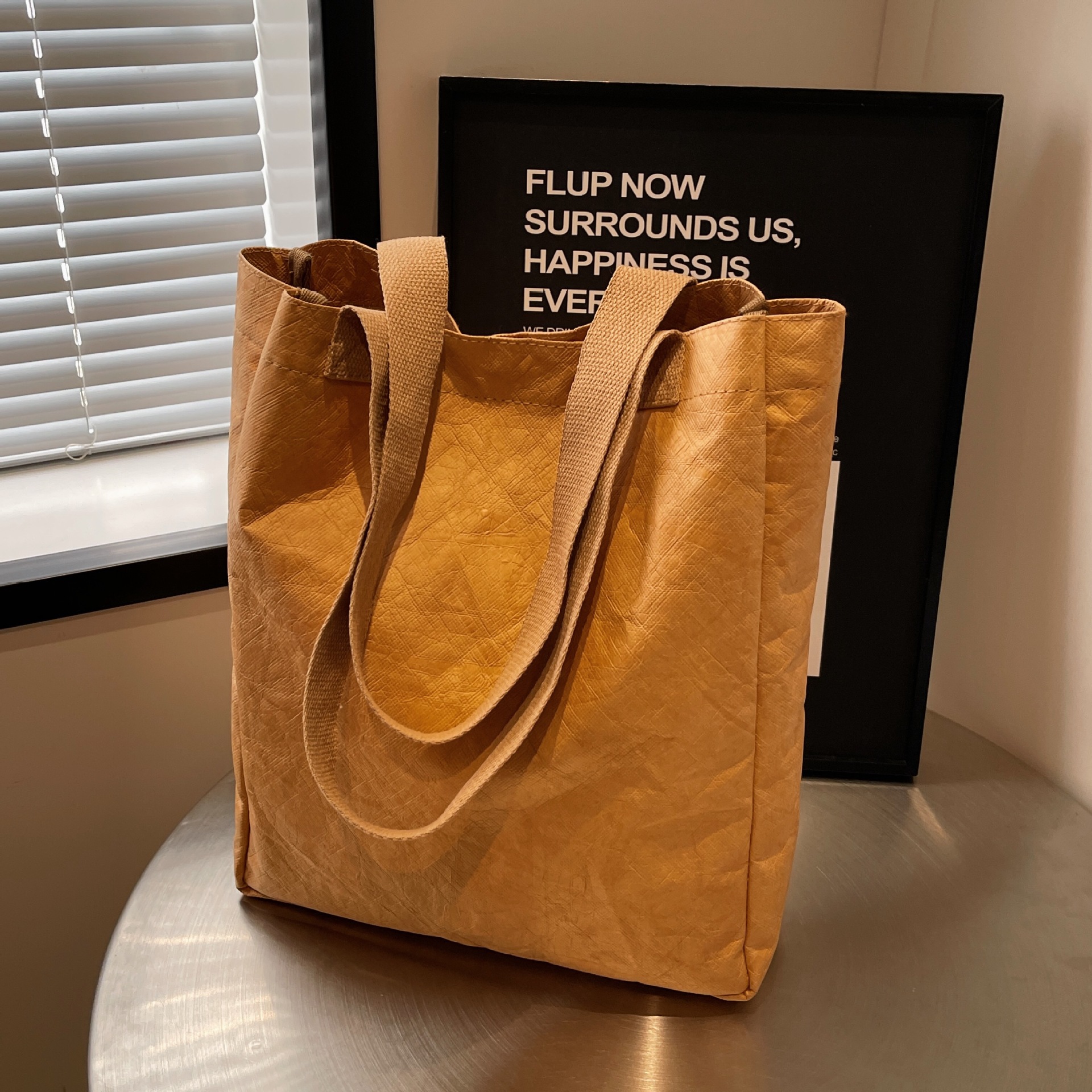 水洗揉纹杜邦纸袋单肩购物礼品手提袋可批量印刷图案logo文创