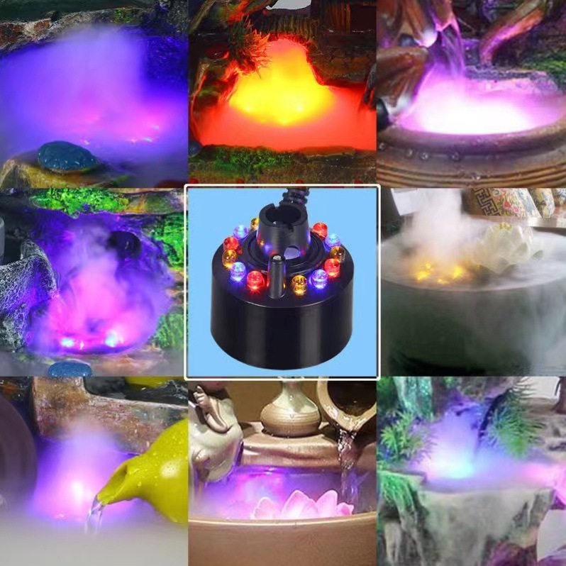 Fish Tank Atomizer Spray Head Colorful Monochrome Ultrasonic Atomization Head Balcony Landscaping Water Mist DIYHumidification And Fogging