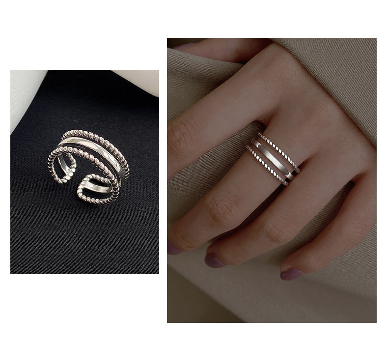 Minimalistisk tre-lags sunrise ring til damer åben model_voghion.com