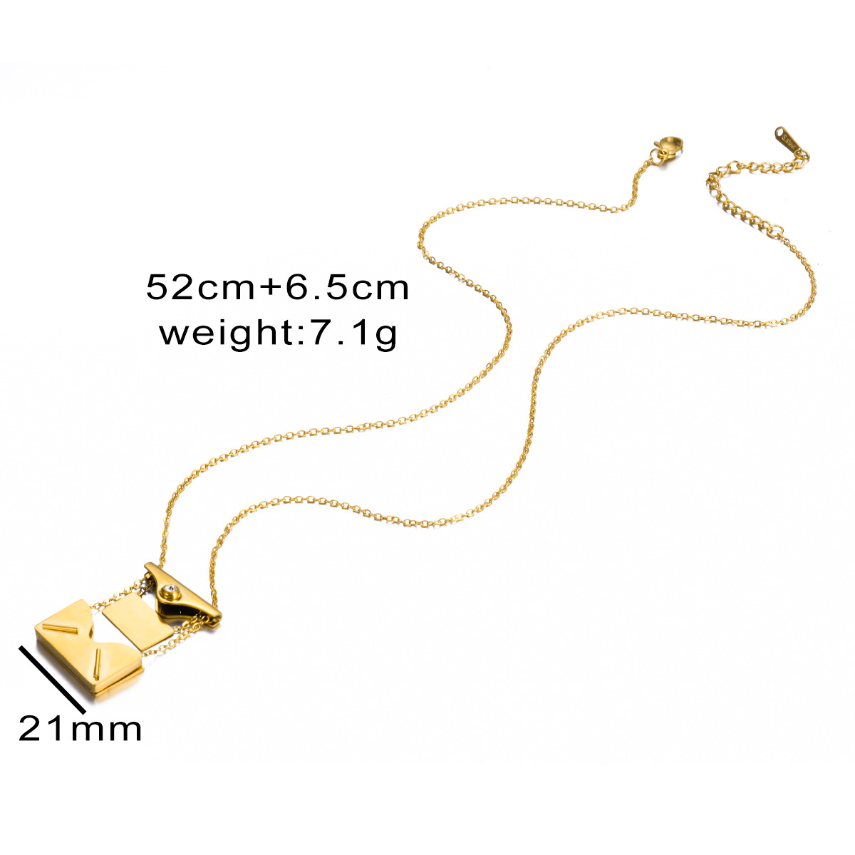 Stainless Steel Vintage Style Solid Color Rectangle Polishing Pendant Necklace display picture 6