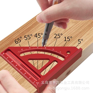 木工专用标准划线尺 高度尺 一体式直角尺 多用角度尺 三角尺七代