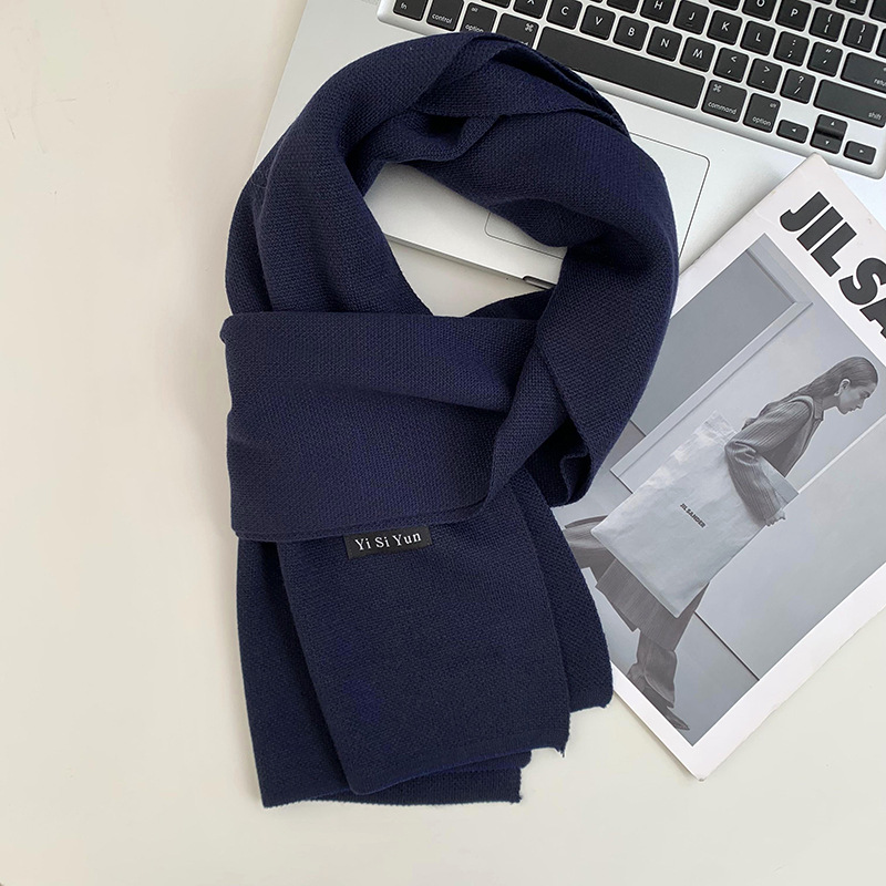 Buñuelo de hombre nuevo invierno puro negro de mediana edad versátil cuello de hombre adolescente buñuelo de estilo británico