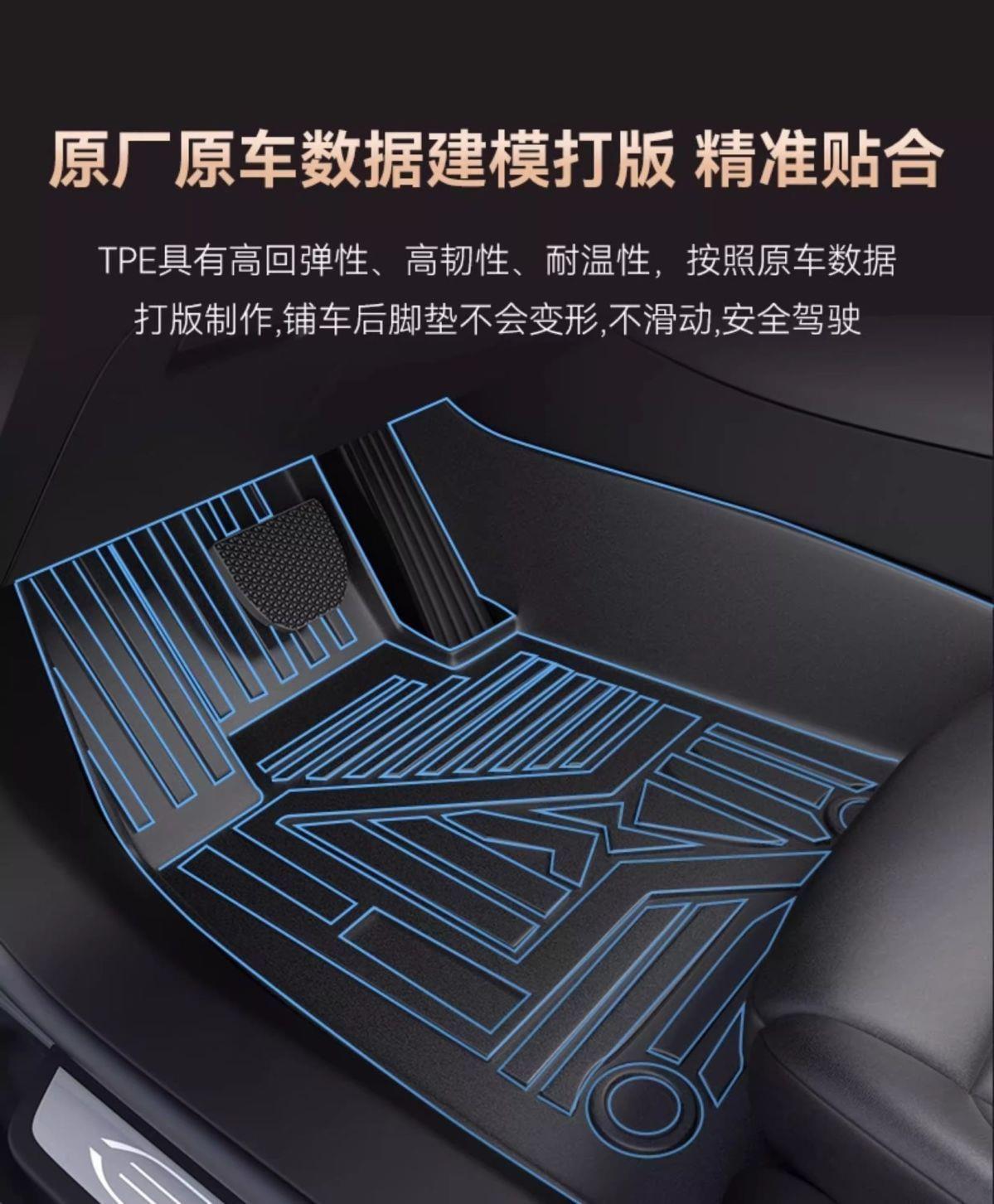 Suitable for Hyundai Elantra, TPE car floor mats upgraded with 3D particles, non-slip, fully enclosed, waterproof, wear-resistant, eco-friendly, odorless
