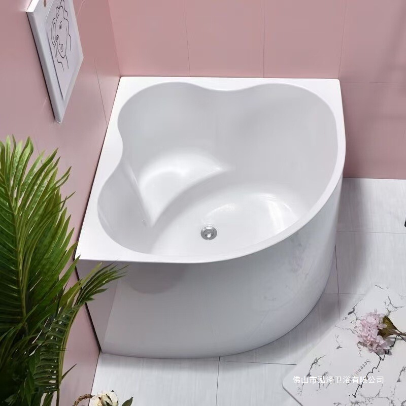 Japanese-Style Bathtub Fan-Shaped Corner Bathroom Freestanding Seamless Integrated Acrylic Small Mini Bathtub
