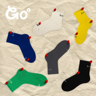 5712 socks men's mid-tube socks autumn and winter solid color letters low socks Japanese sports deodorant sweat-absorbent elastic cotton socks for lovers