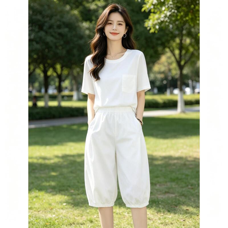Clearance Sale~ Summer Thin Casual Shorts for Women, Loose Fit, Plus Size, Pure Cotton, Mid-Length, High Waist, Slimming Mom Pants