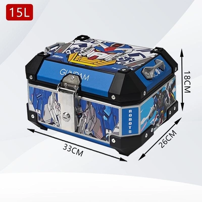mini 581013 ultra-thick 15L, Motorcycle trunk - 15l-gundam-sticker-luxury-lining