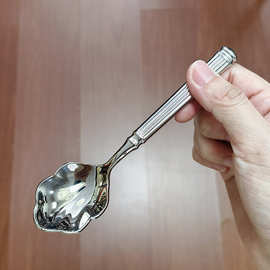 304不锈钢罗马柱餐勺家用饭店创意贝壳勺子高颜值光身吃饭喝汤勺