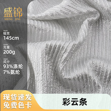 彩云条200g针织肌理感弹力烫金布料 金银连衣裙服装面料金葱布