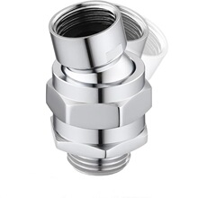 亚马逊花洒头万向接头4分接口黄铜G1/2花洒顶喷连接头摇摆球头