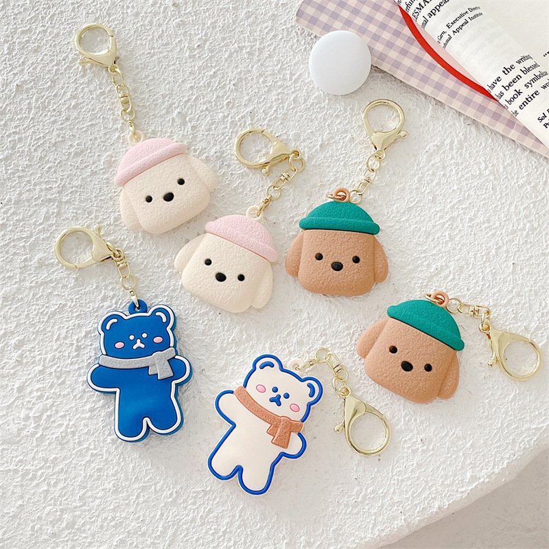 Teddy Scarf Bear for Apple AirTag Anti-lost Device Protective Case Creative Silicone Case Tracker Cartoon Soft Teddy Scarf Bear for Apple AirTag Anti-lost Device Protective Case Creative Silicone Case Tracker Cartoon Soft