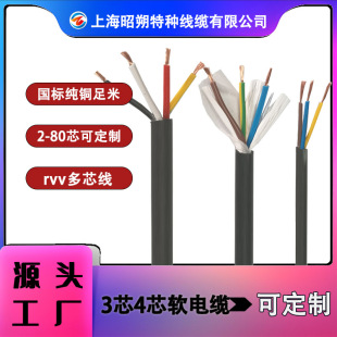 Rvv Cable Cable Factory 3-Core/4-Core Flexible Cable, Shanghai Professional Power Cord-Flexible Servo Cable