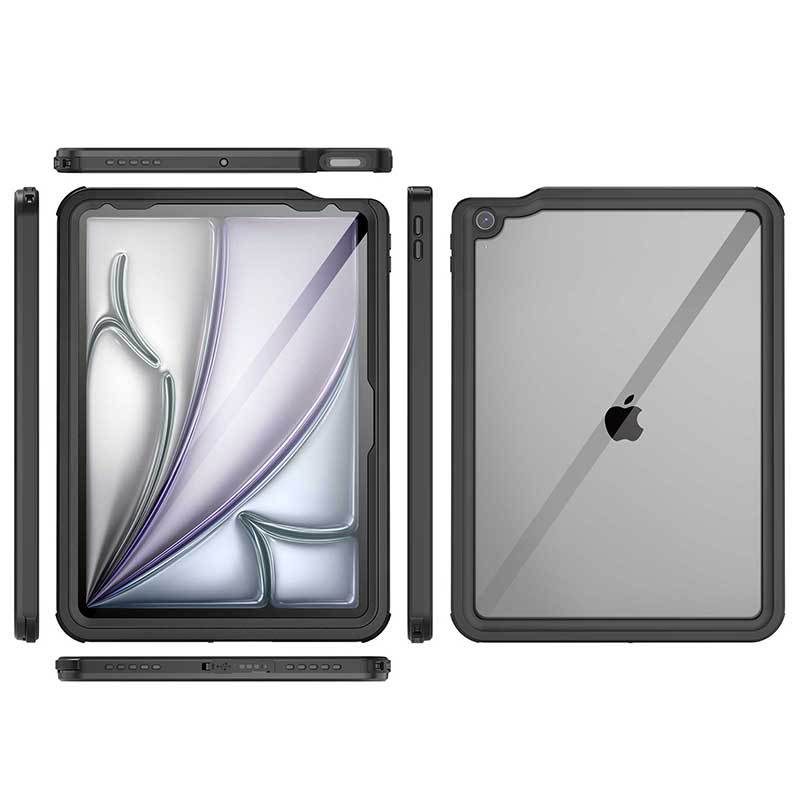 Casas impermeables de placa plana para Apple iPad Pro 11 "Casas impermeables 2024 Casas protectoras a prueba de caídas al aire libre