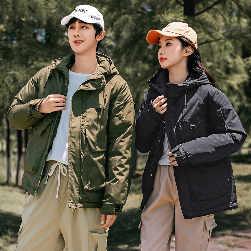 Área de asalto al aire libre para hombres y mujeres en invierno 2025 nueva ropa de algodón caliente a prueba de viento ropa de trabajo chaqueta casual abrigo de moda image 1