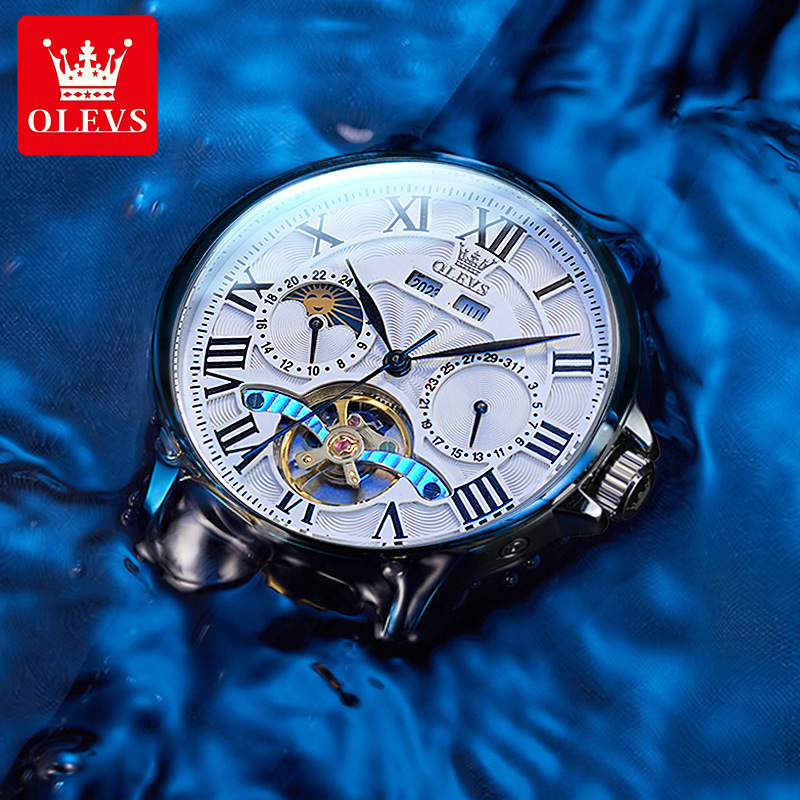 New OLEVS Brand Hollow Multifunctional Mechanical Watch For Men's Business Genuine Luminous Men's Watch_voghion.com