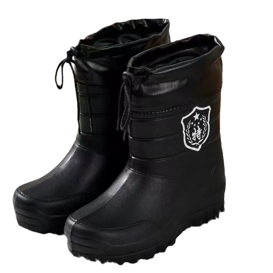 High platform boots, unisex, warm, black, sizes 41–45