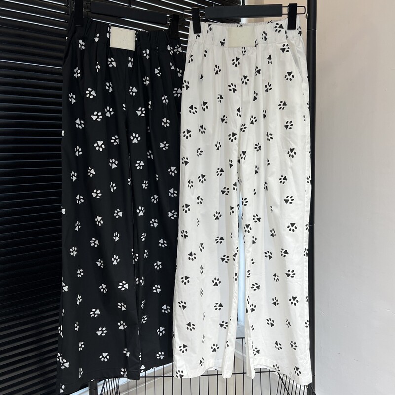 American-Style Cute Dog Paw Print Sweatpants Straight White Simple Casual Niche Wide-Leg Slimming Long Pants 3315 American-Style Cute Dog Paw Print Sweatpants Straight White Simple Casual Niche Wide-Leg Slimming Long Pants 3315