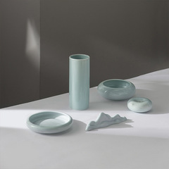 Jingdezhen Blue and White Porcelain Stationery Set Ceramic Pen Mount, Ink Basin, Pen Pot, Ink Dropper, Ink Slab Calligraphy Creative Ornament