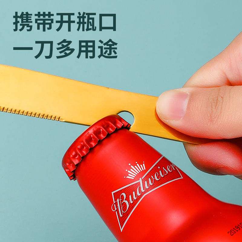 Cuchillo de vajilla al aire libre de acero inoxidable extraíble transfronterizo 410, tenedor y cuchara 3-en-1 de camping multifunción tenedor y cuchara vajilla portátil