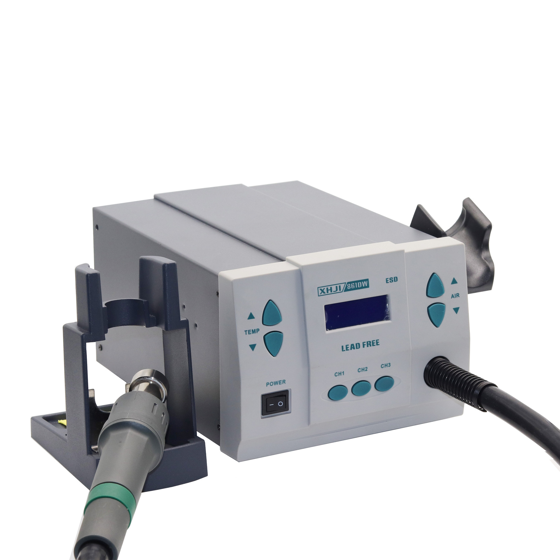 861DW pistola de aire caliente pantalla digital ajustable estación de dessoldadura de temperatura constante 1000W de alta potencia reparación de pistola de aire industrial secador de pelo