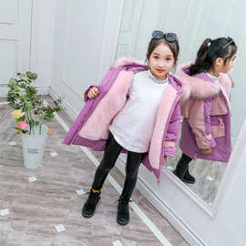 女童棉服2025冬装新款小女孩7加绒派克服中大童装加厚棉衣外套潮