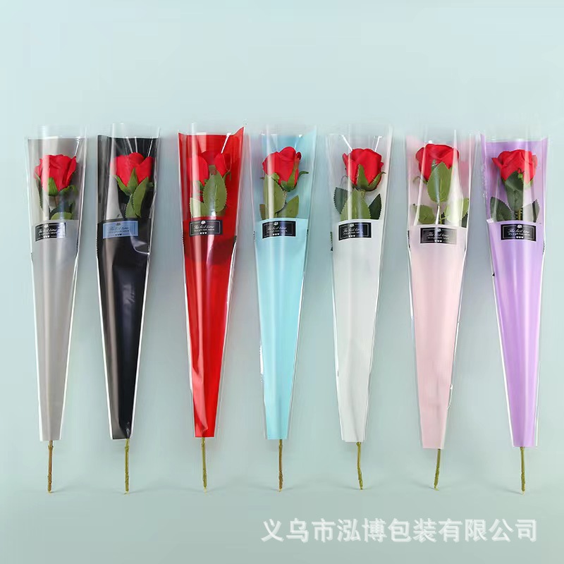 Teacher's Day Single Flower Bouquet Packaging Bag Valentine's Day Roses Fresh Flowers Packaging Flower Bag Handmade Floral Shop Flower Arrangement Packaging
