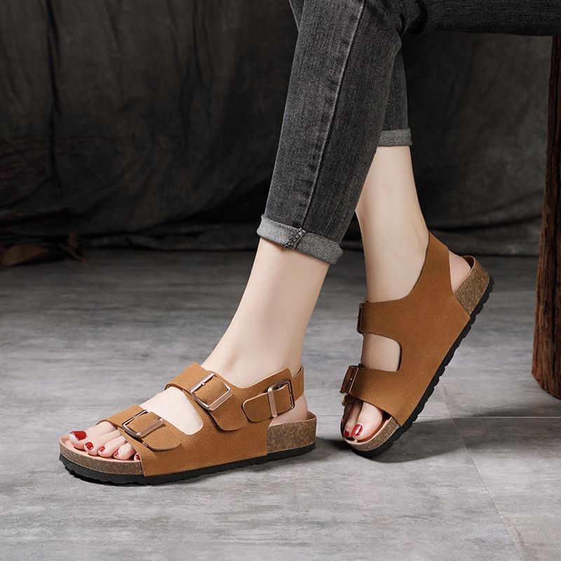 Retro clogs open toe flat