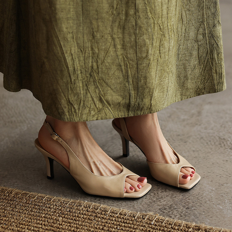 CHIKO Enya Peep Toe Stiletto Slingback Shoes - Chiko Shoes