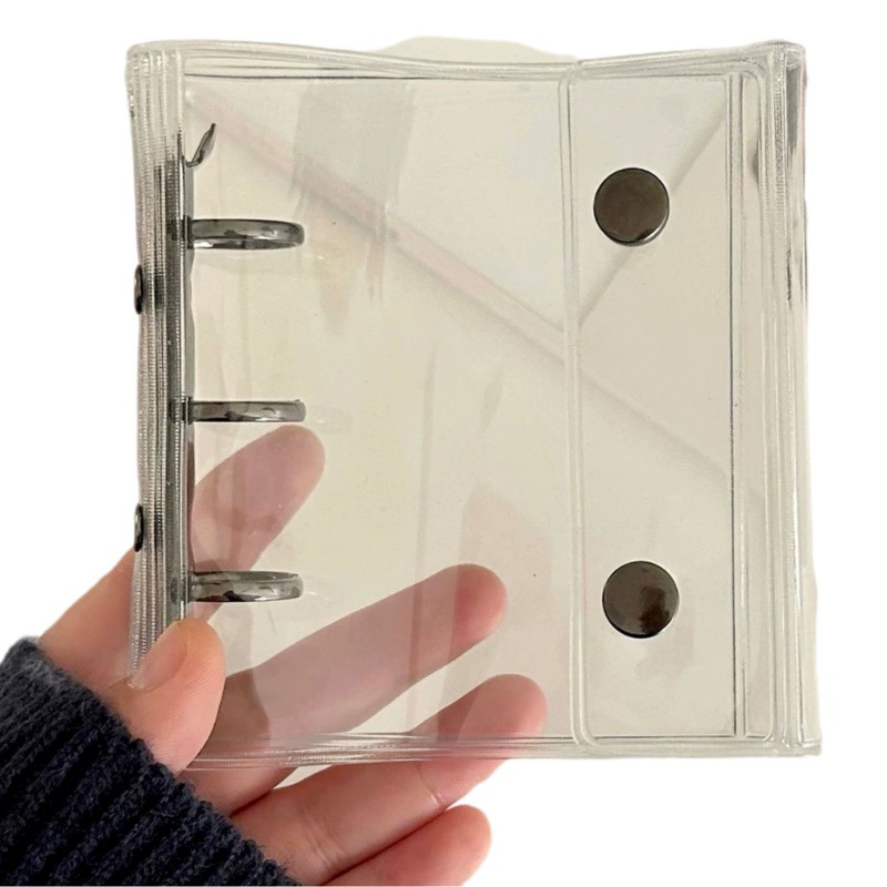 Маленькая свежая двойная пуговица A8 Mini 3 отверстия сумка на молнии карточная книга сверкающая ручная книга с вкладными листами 3 дюйма фотоальбом для одного хранения