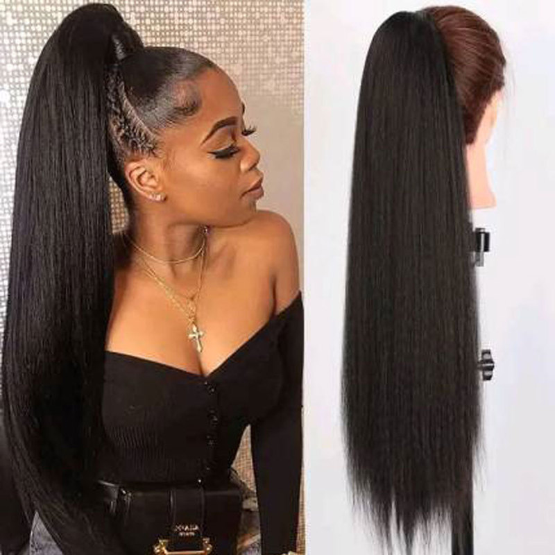 【In Stock for Cross-Border Shipping】Wig Ponytail with Bangs African Cornrows Long Drawstring Afro Fiber Ponytail 【In Stock for Cross-Border Shipping】Wig Ponytail with Bangs African Cornrows Long Drawstring Afro Fiber Ponytail