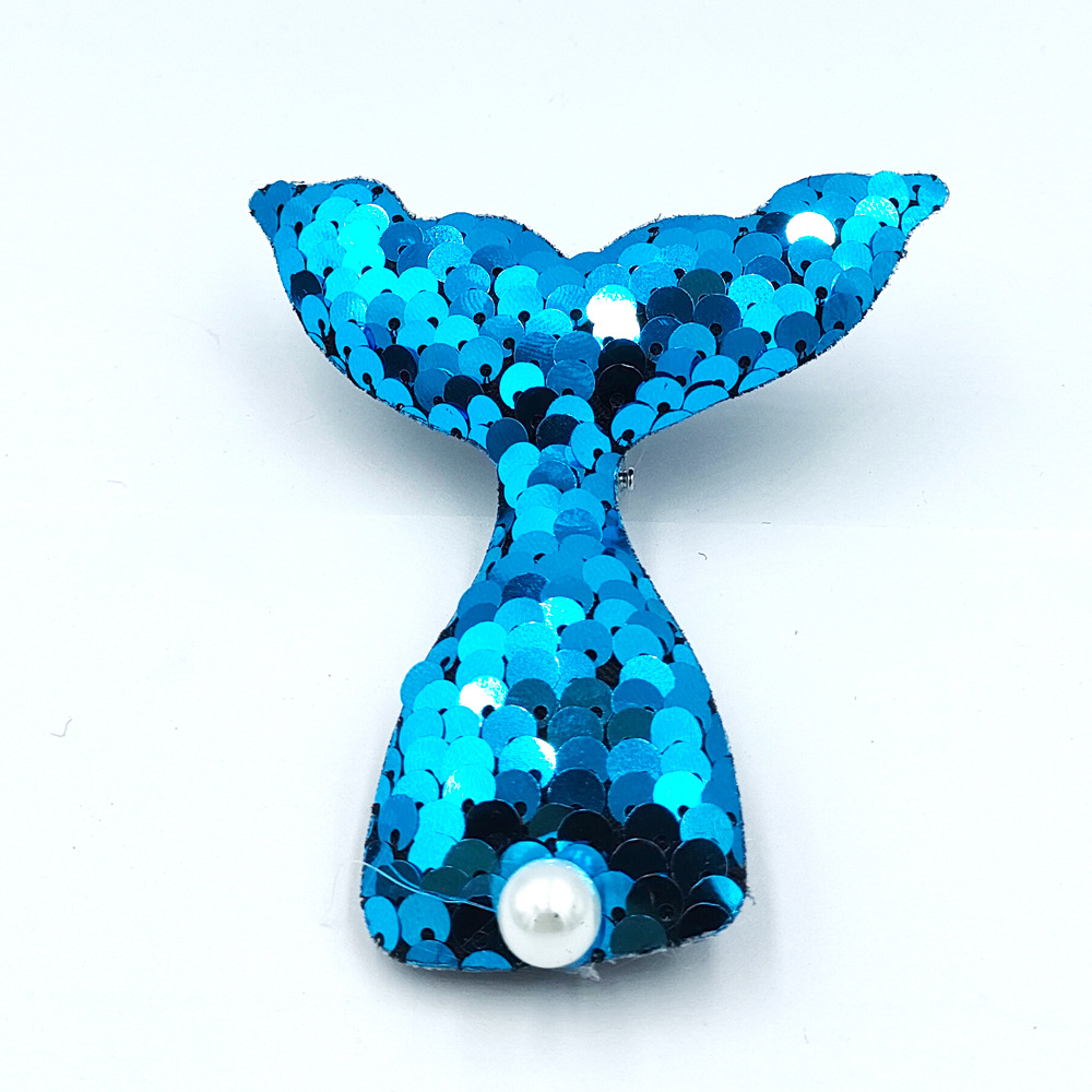 Fish Scale Sequin Hairpin Children Cartoon Mermaid Tail Duckbill Clip Pearl Hair Accessories display picture 6