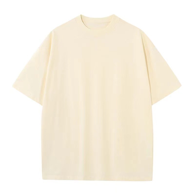 230g camiseta de manga corta hombre cuello pequeño cuello redondo algodón suelto hip-hop estilo lesbiano americano camiseta de hombro de moda