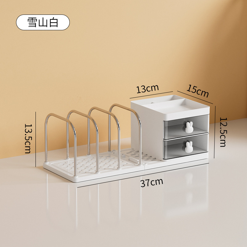 Estante de almacenamiento de libros de escritorio suministros de oficina estante de papelería de estudiantes estante de almacenamiento simple caja de almacenamiento de libros de acero de plástico