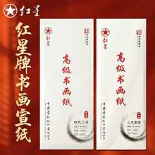 正品红星宣纸加厚皮料纸初学者毛笔半生熟书法国画练习高档专用纸