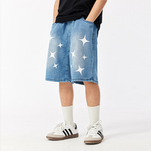 DK童装夏季新款星星女男童牛仔短裤中大童儿童休闲五分裤中裤薄款