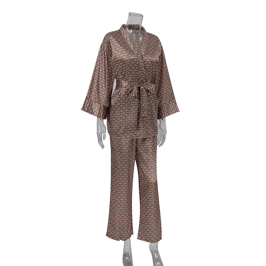 322g Weight Long Sleeve Sleeve Length Pajamas Lingerie Type Polyester Fabric Type Regular Top Length Pants Sets Sets Type 2 Pieces Set Quantity Home, Outdoor, Daily Occasion V Neck Neckline Breathable Function Regular Fit Fit Type Printing Pattern Winter, Summer, Spring Season Women's Gender Vintage Style Style Home Outdoor Daily Women's Vintage Style Printing Polyester Pants Sets Pajama Sets 1