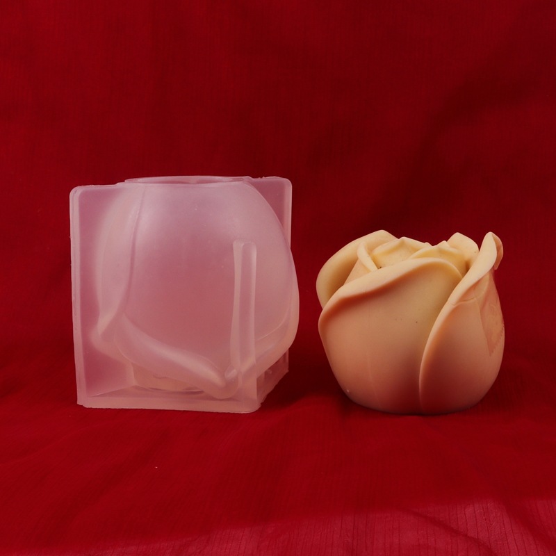 Rosa mousse molde Día de San Valentín tridimensional hueco chocolate molde de silicona aromaterapia vela fondant molde