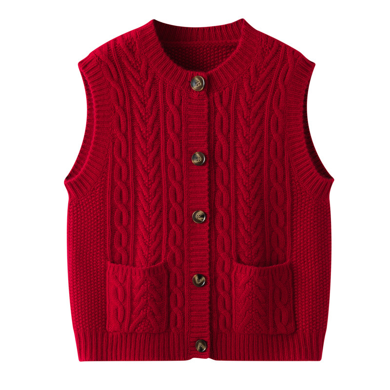 Cashmere Vest for Women 100% Pure Cashmere Versatile Pure Color Simple Twisted Sleeveless Knitted Cardigan Sweater Vest Cashmere Vest for Women 100% Pure Cashmere Versatile Pure Color Simple Twisted Sleeveless Knitted Cardigan Sweater Vest