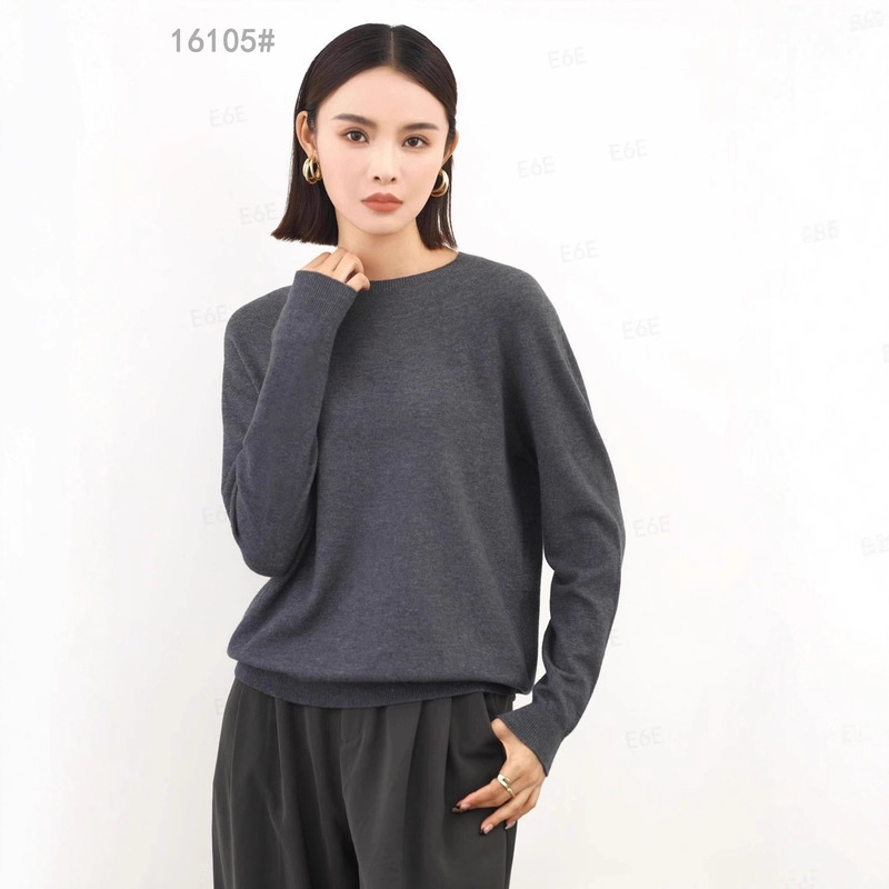 8818 Authentic Shenzhen Nanyou High-End Women's Clothing 2025 New Loose Knitted Sweater Fashionable Easiest for Match Bottoming Shirt Long Sleeve