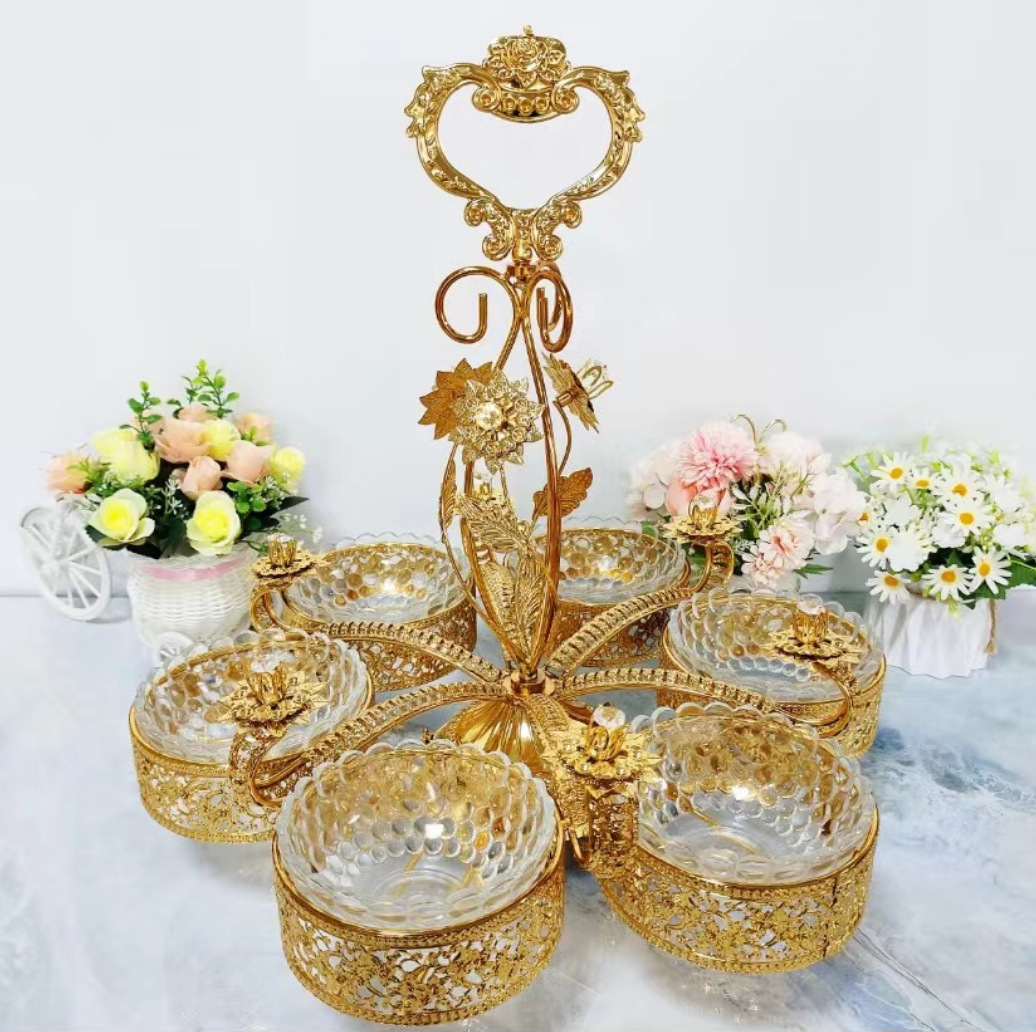 회전하는 구슬 점 6개 머리 말린 과일 그릇